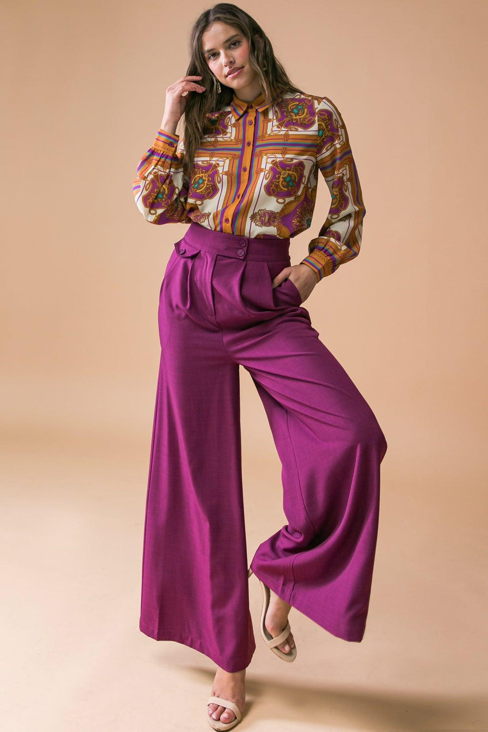MAKE TODAY GREAT WOVEN TOP.