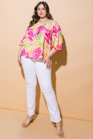 BREAKING HEARTS WOVEN TOP.