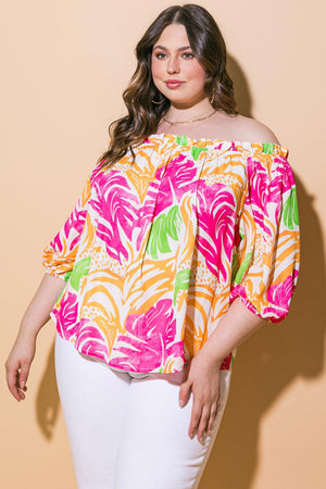 BREAKING HEARTS WOVEN TOP.