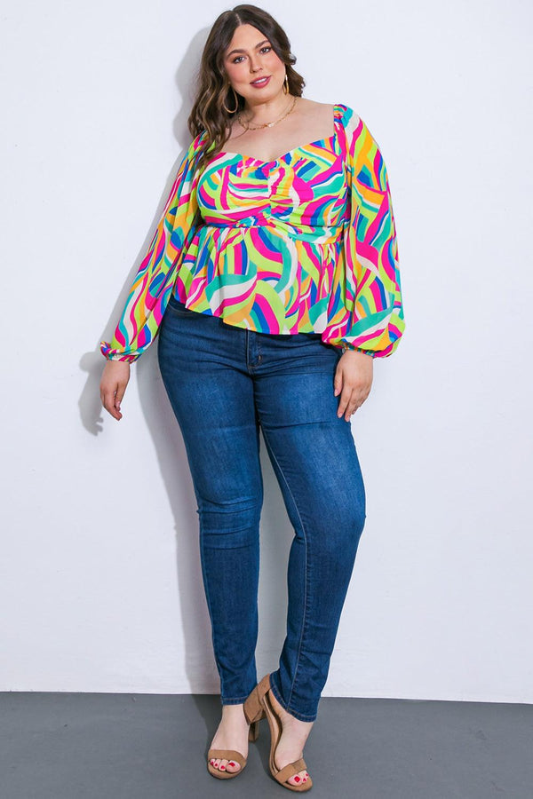 HIT OR MISS WOVEN TOP.
