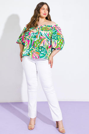 BRING GOOD ENERGY WOVEN TOP.