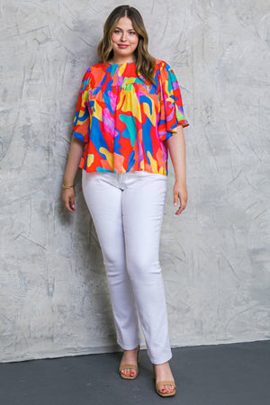 SHINING GARDEN WOVEN TOP.
