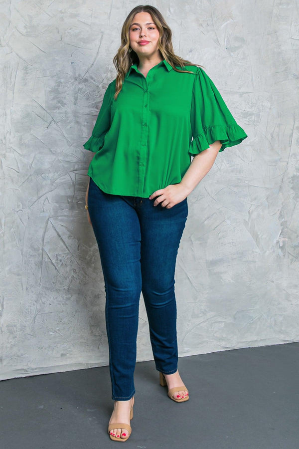 BACK TO BUSINESS WOVEN TOP.
