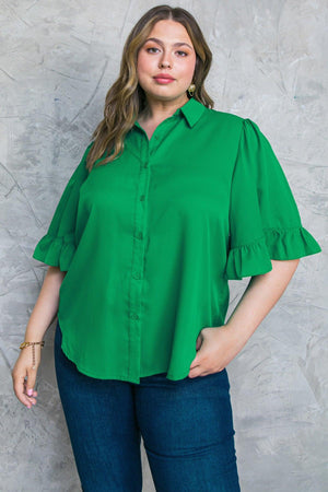 BACK TO BUSINESS WOVEN TOP.