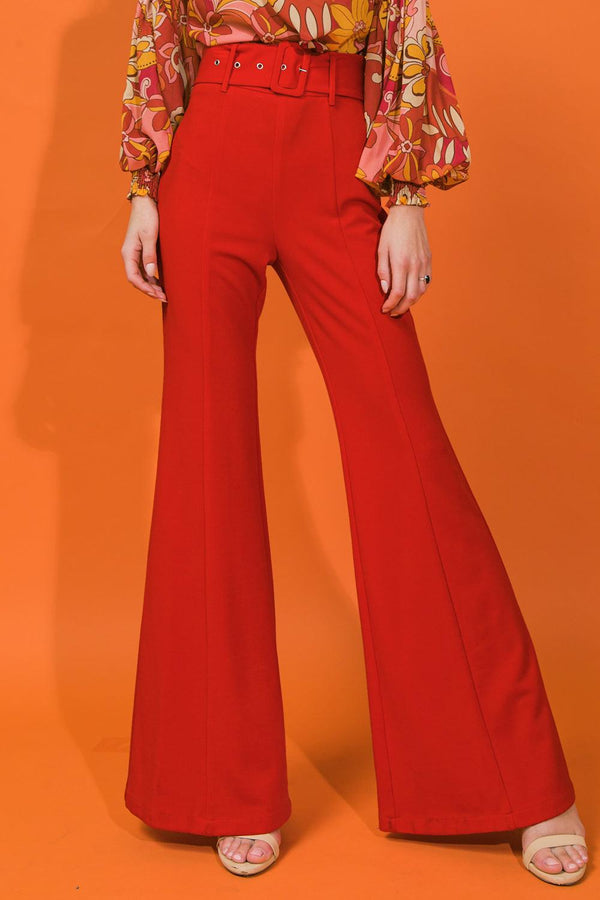 COUNTDOWN THE HOURS WOVEN FLARED PANTS - Flying Tomato - PANTS - Jealous Tomato