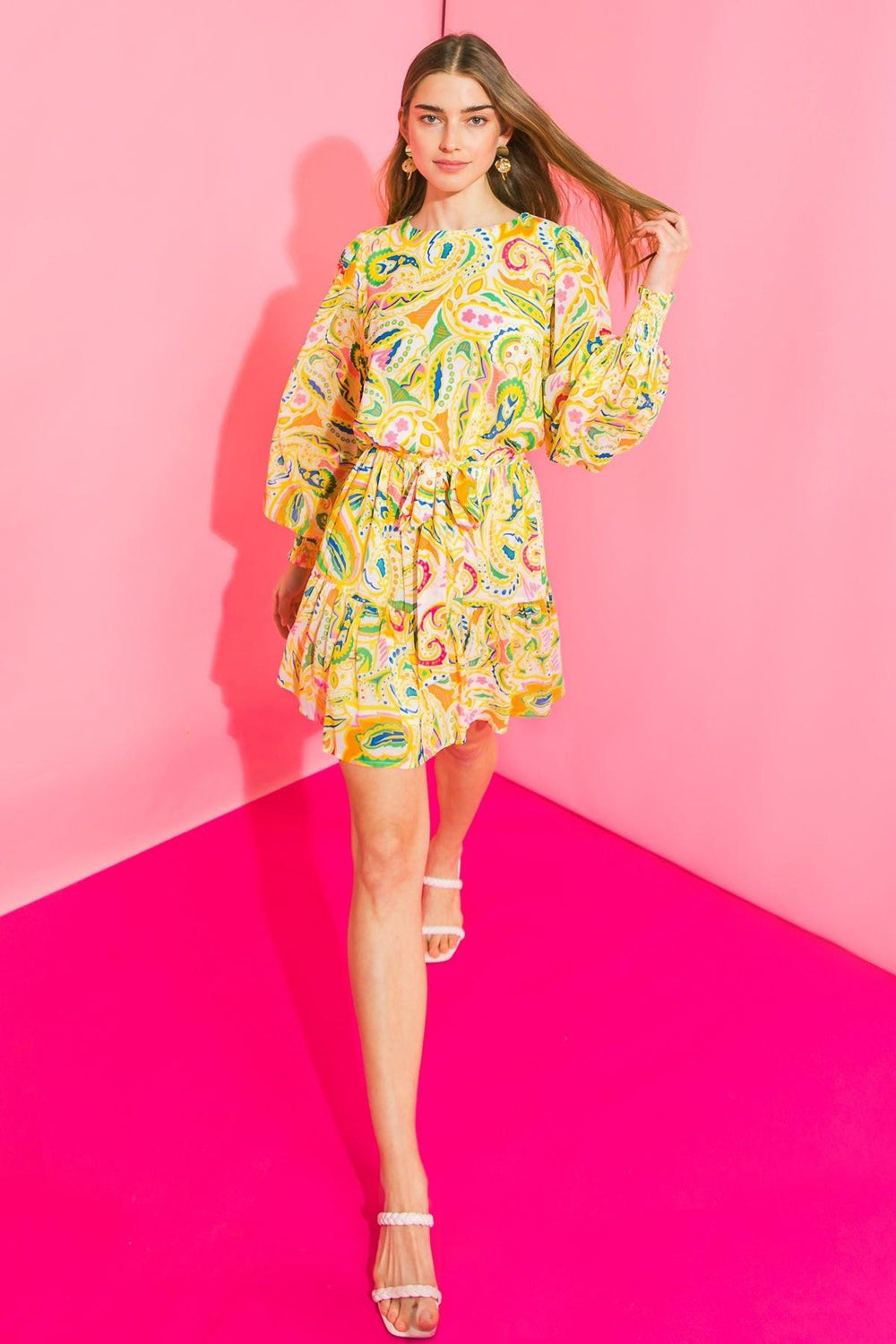 WISH FOR MORE WOVEN MINI DRESS.