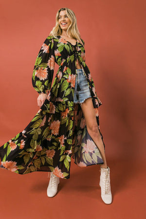 BEIN WITH THE BASICS WOVEN MAXI COVER UP.