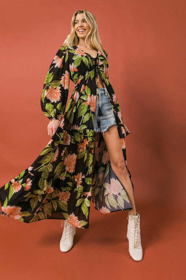 BEIN WITH THE BASICS WOVEN MAXI COVER UP.