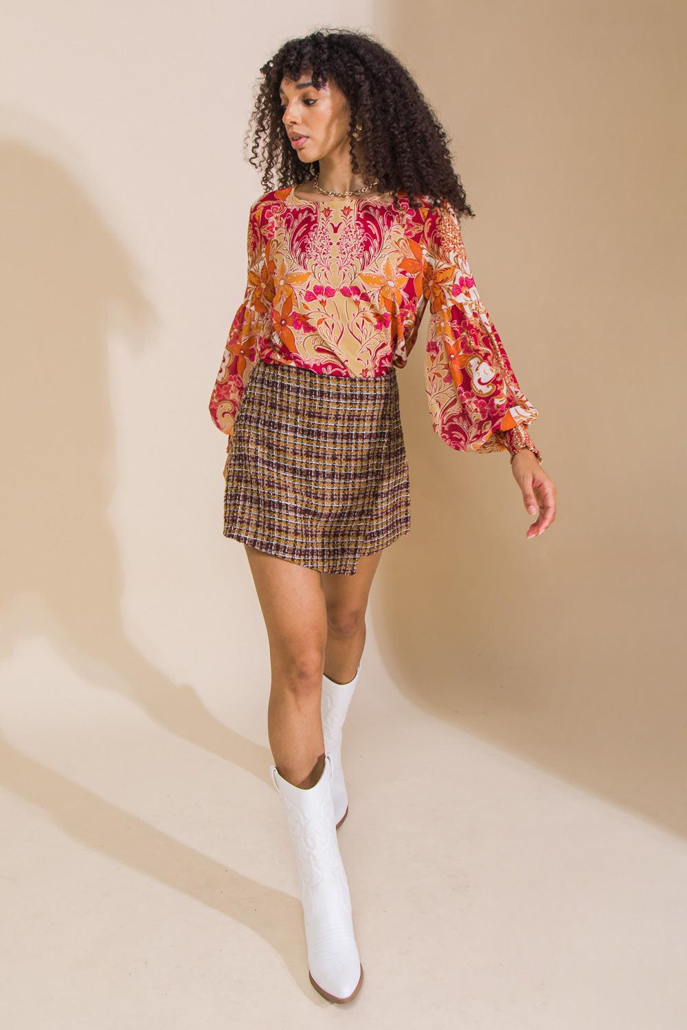 LOVE YOU BETTER TWEED SKORT.