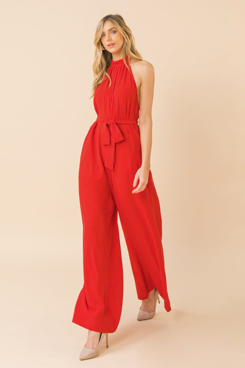 SPECTACULAR ROMANCE WOVEN JUMPSUIT