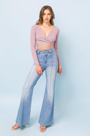 JUST MY TYPE CROP SWEATER TOP.