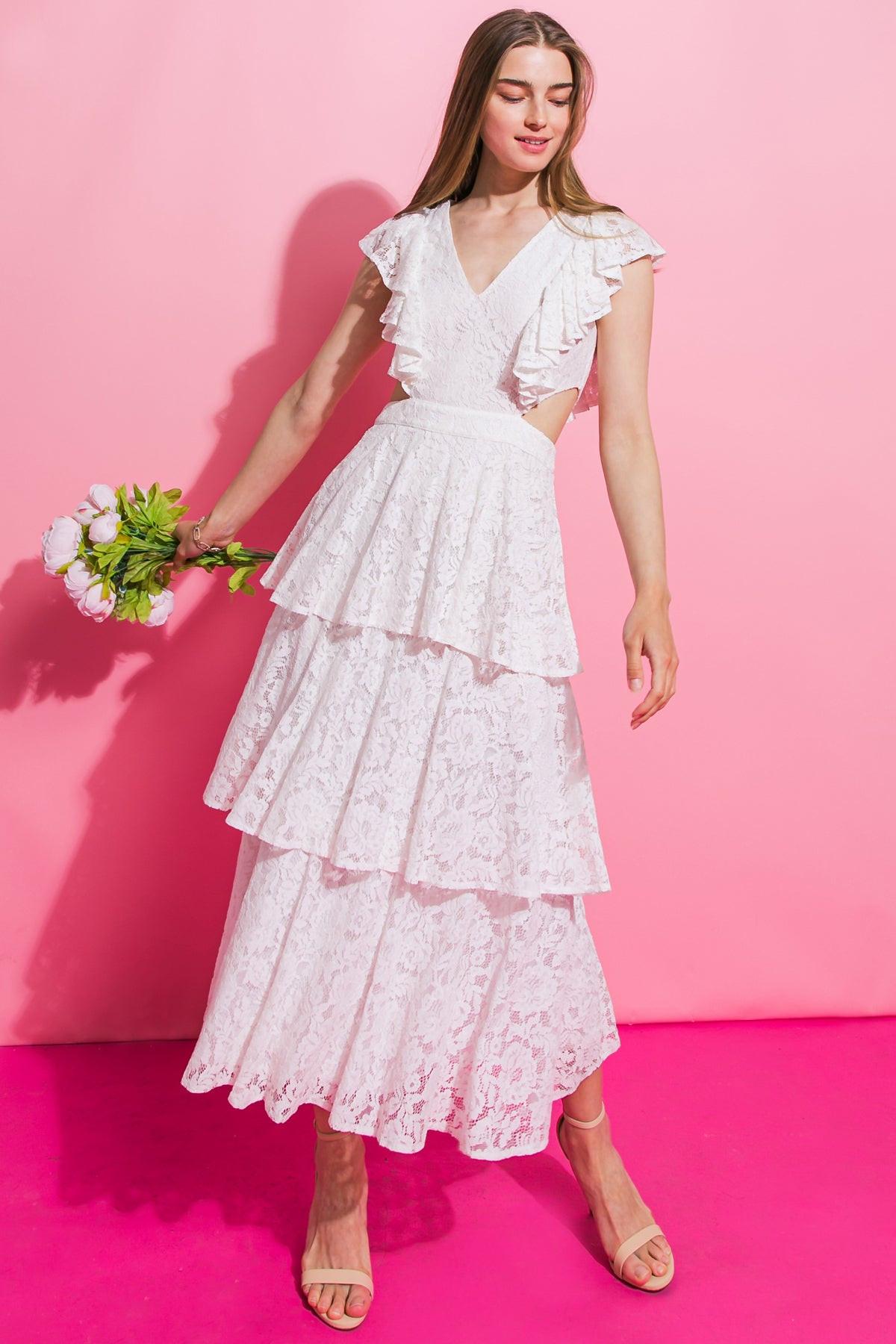 MY LOVE STORY WOVEN MIDI DRESS - Flying Tomato - DRESSES - Lovecolette