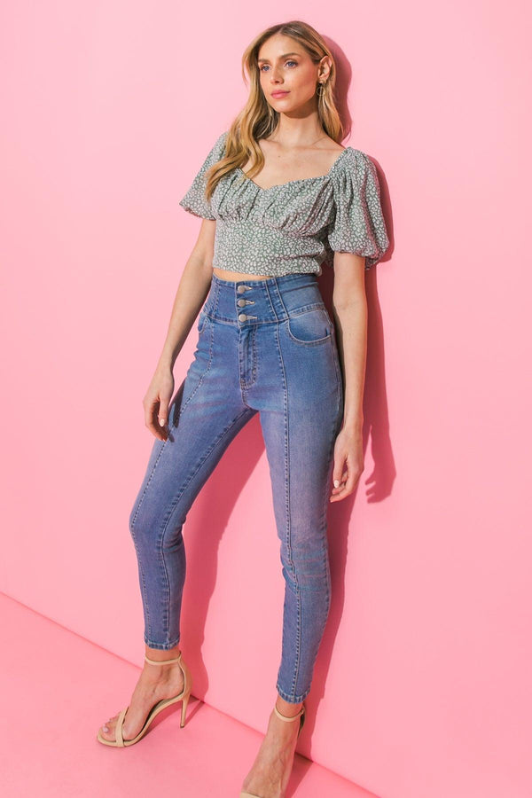 SUMMER CHECKERED WOVEN CROP TOP.