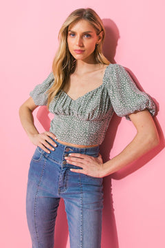 SUMMER CHECKERED WOVEN CROP TOP.