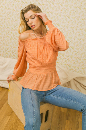 MIDNIGHT ROMANCE WOVEN TOP.