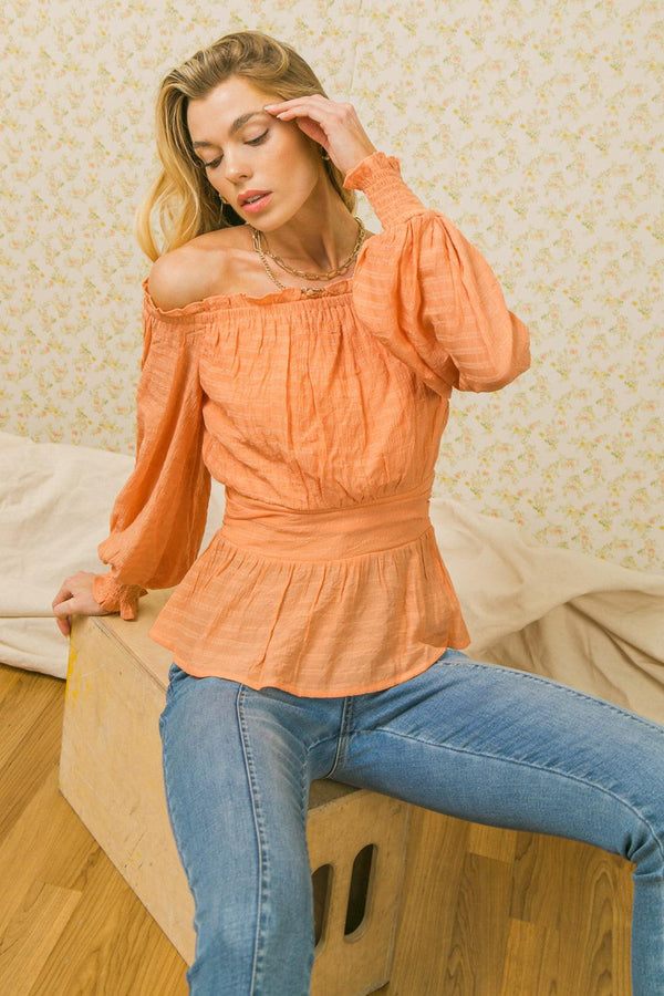 MIDNIGHT ROMANCE WOVEN TOP.