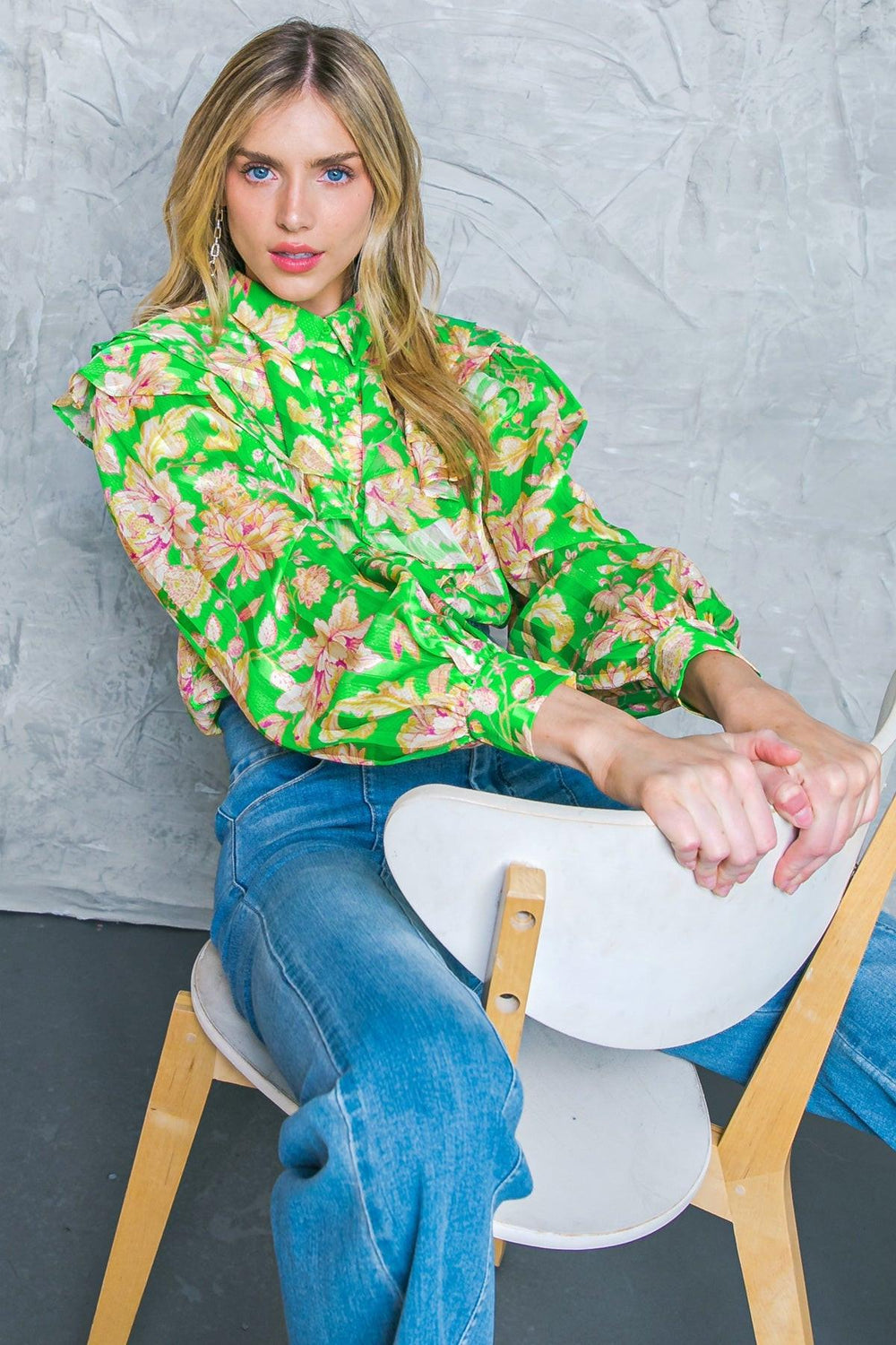 STUCK ON AN ISLAND WOVEN TOP.