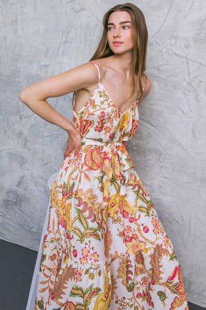 WE GO UP WOVEN MIDI DRESS.