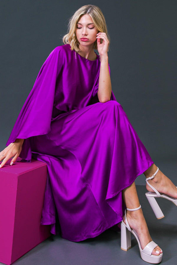 CAUGHT FEELINGS WOVEN MIDI DRESS.