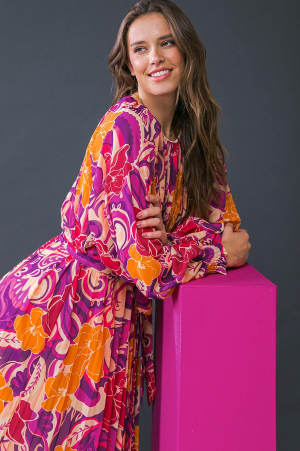 CHANGING LOCATIONS WOVEN MAXI DRESS.