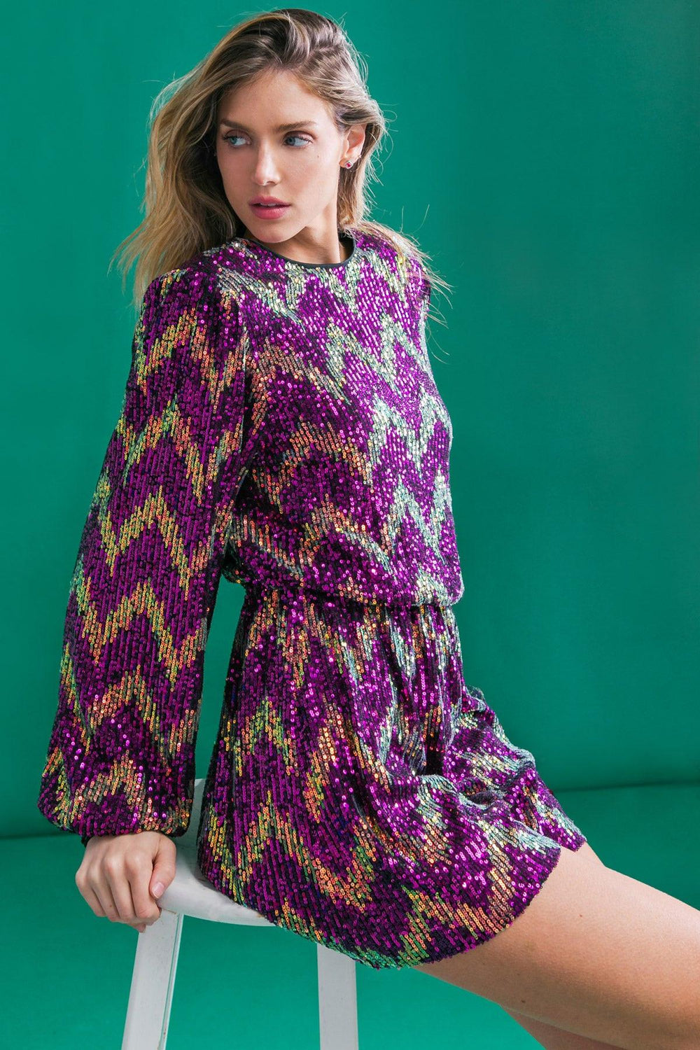 REAL ALLURE SEQUIN ROMPER.