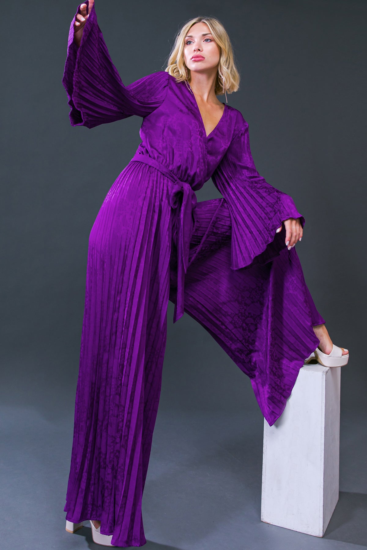 FLAWLESS ARRIVAL WOVEN SATIN JUMPSUIT