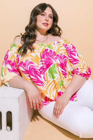 BREAKING HEARTS WOVEN TOP.