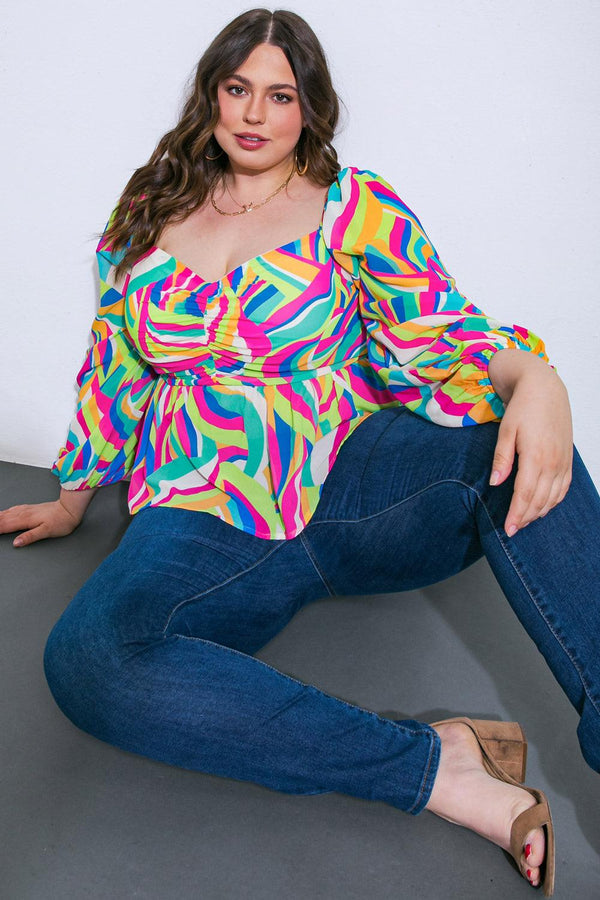 HIT OR MISS WOVEN TOP.