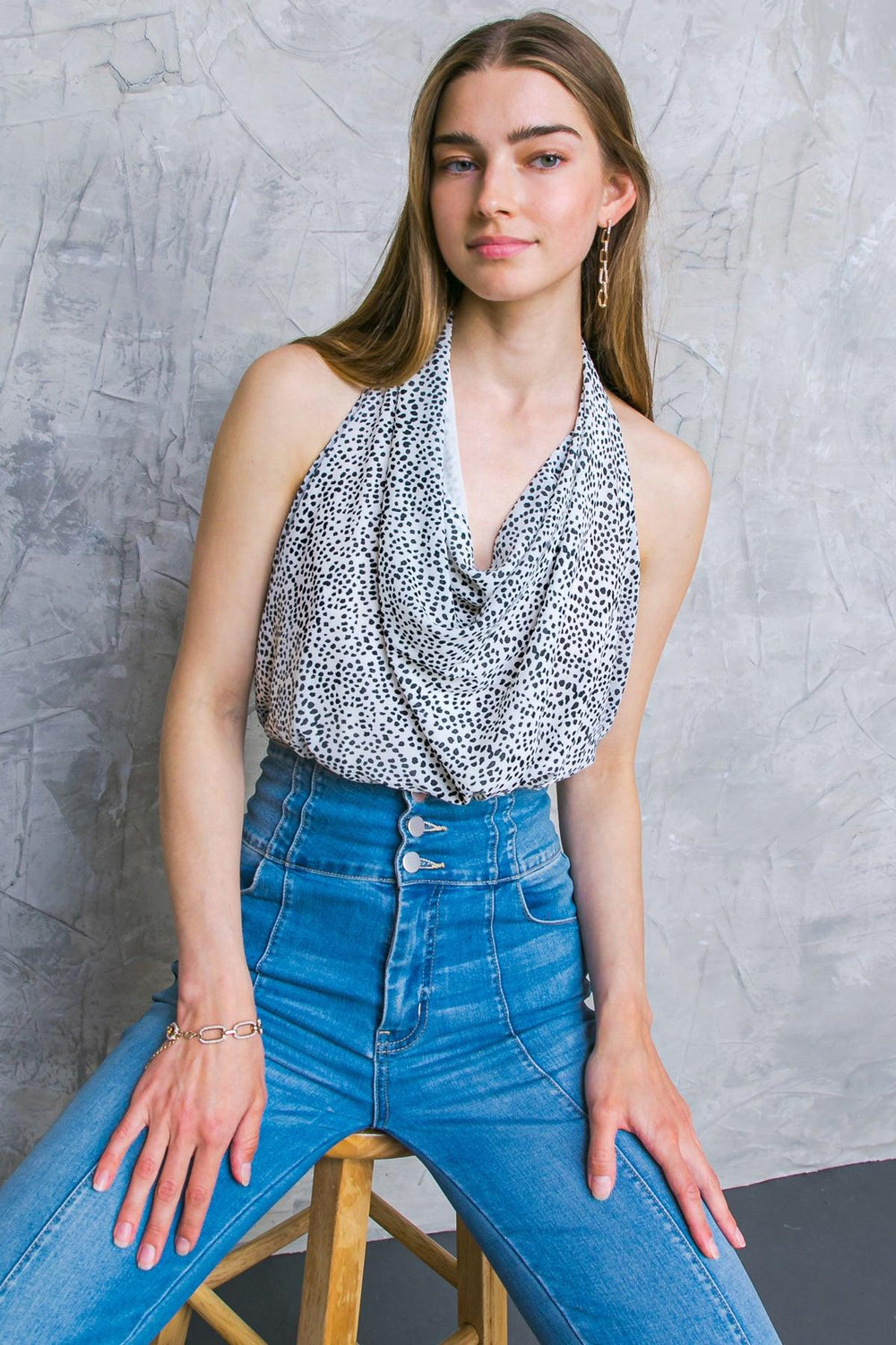 CUZ I LOVE YOU WOVEN BODYSUIT.