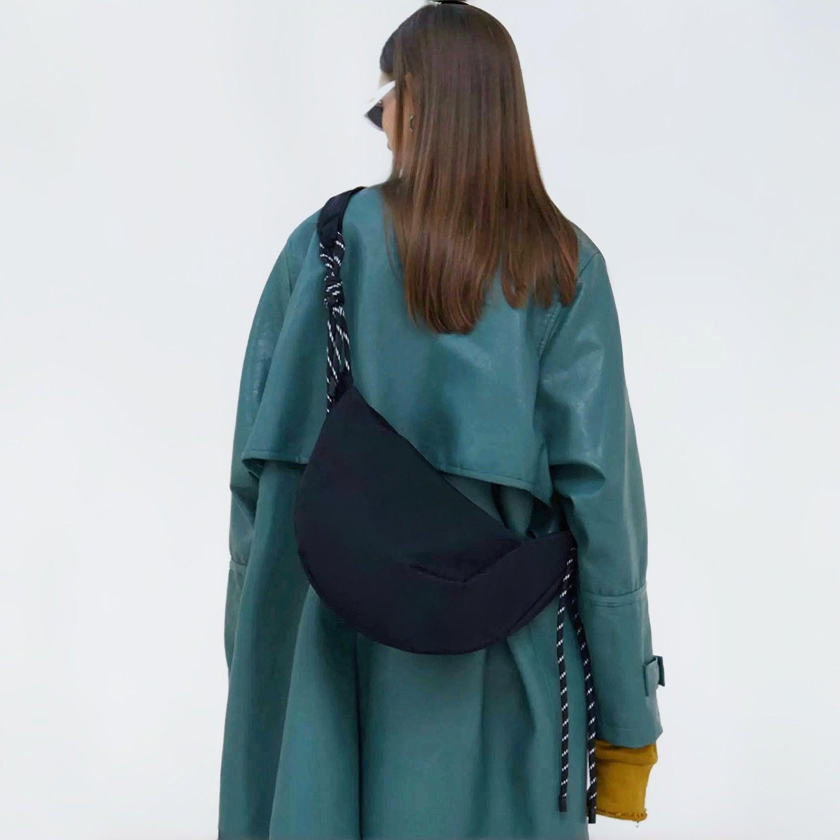 Freestyle Knotted Nylon Crescent Bag