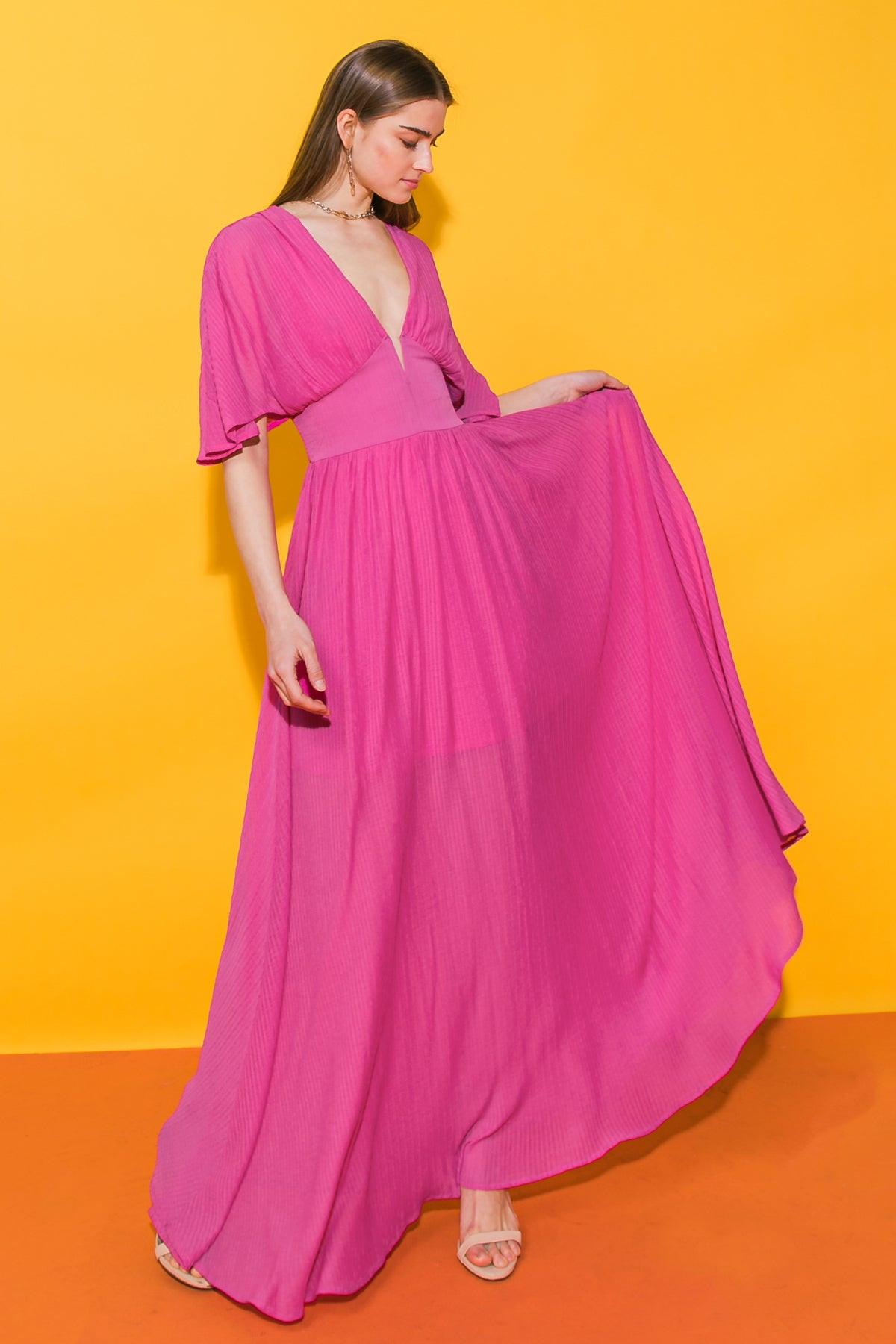 YOU FOUND MY HEART WOVEN MAXI DRESS.