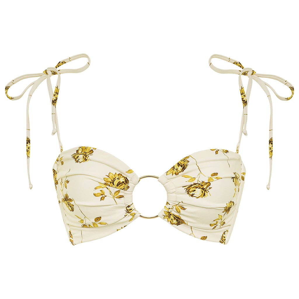 Gold Filigree Tori Ties Bandeau Bikini Top