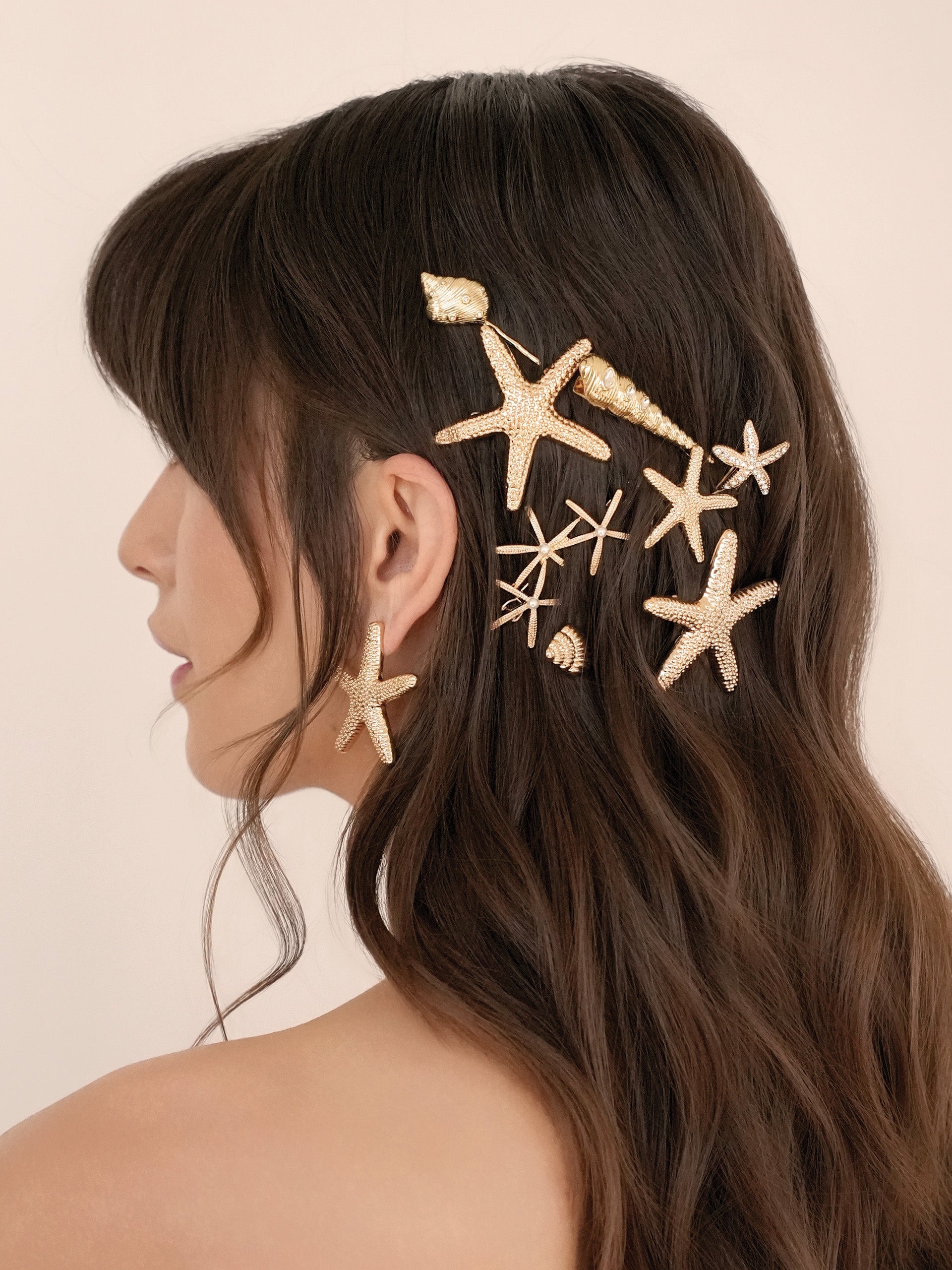Capri Shell Barrette Set
