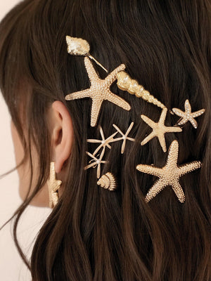 Starfish Barrette Set - Flying Tomato - Hair - Ettika