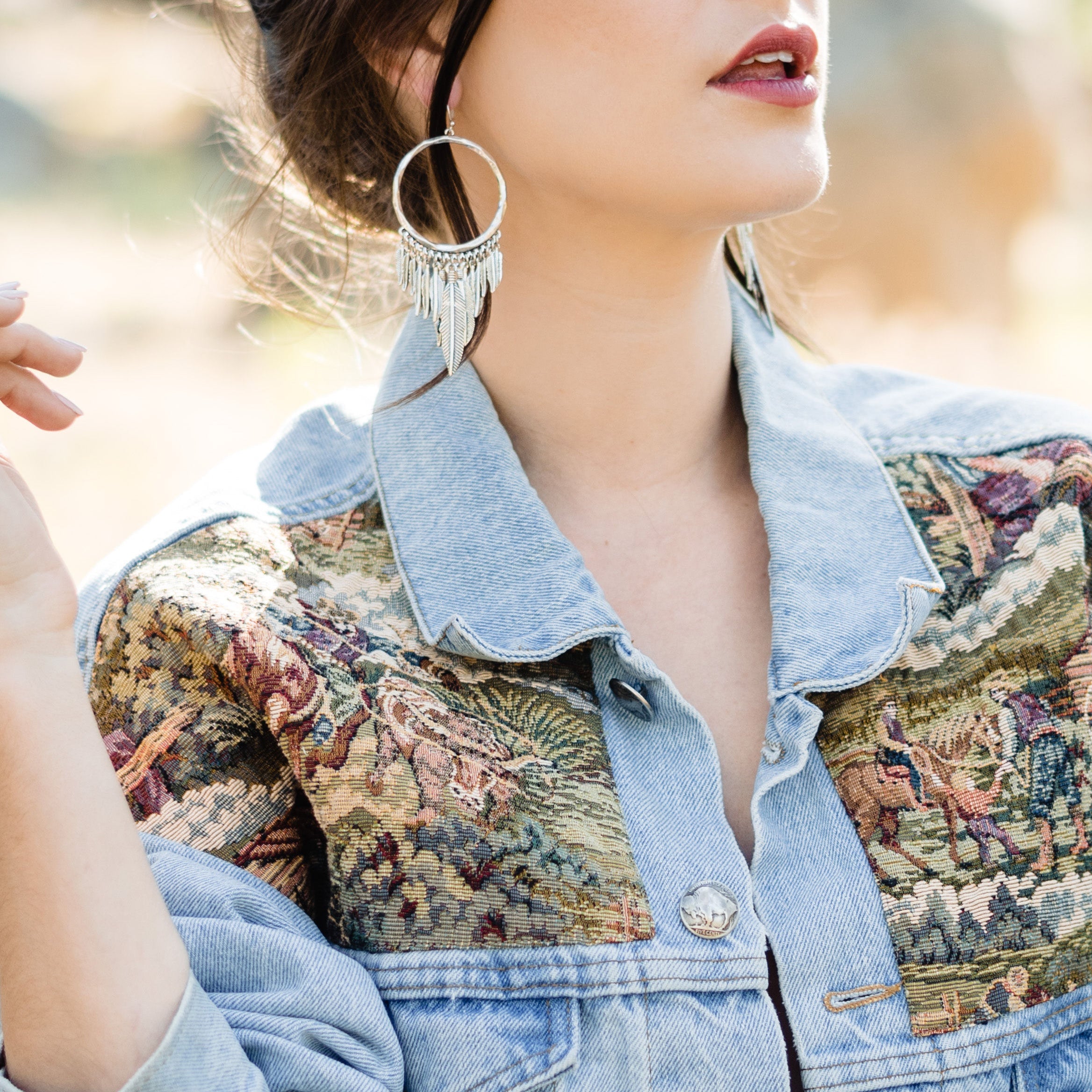 Birds Of A Feather Hoop Earrings | Silver