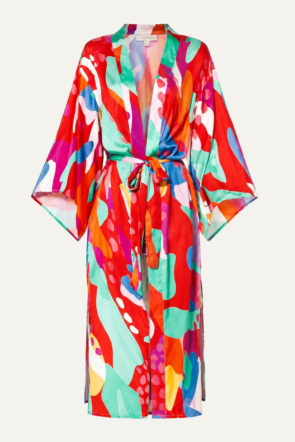 CANCUN GETAWAY SATIN MIDI KIMONO