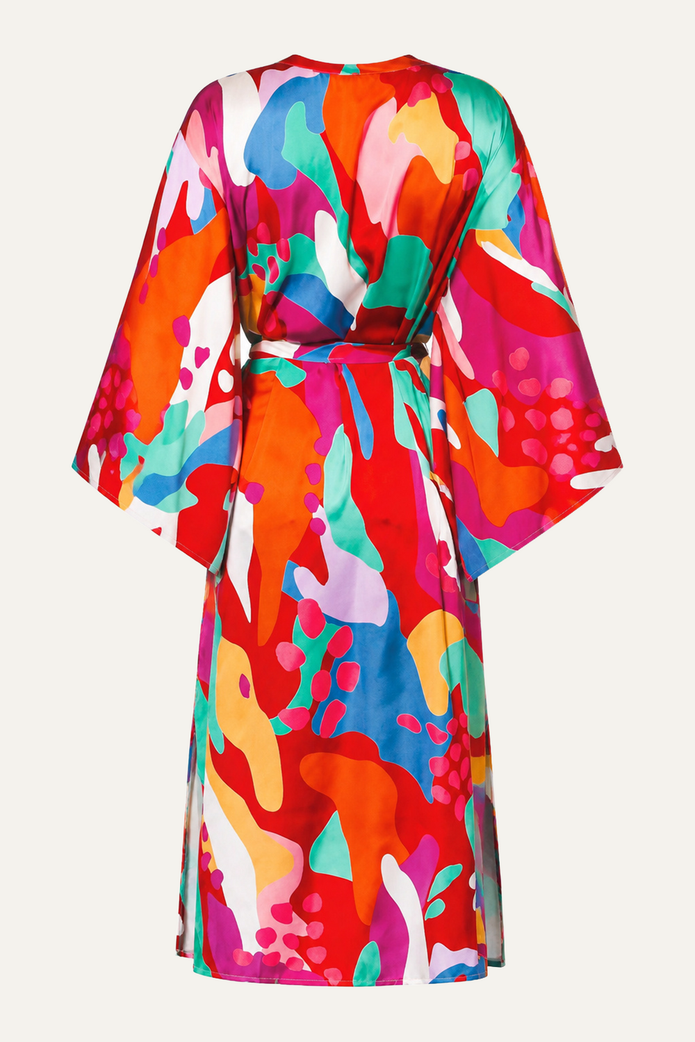CANCUN GETAWAY SATIN MIDI KIMONO