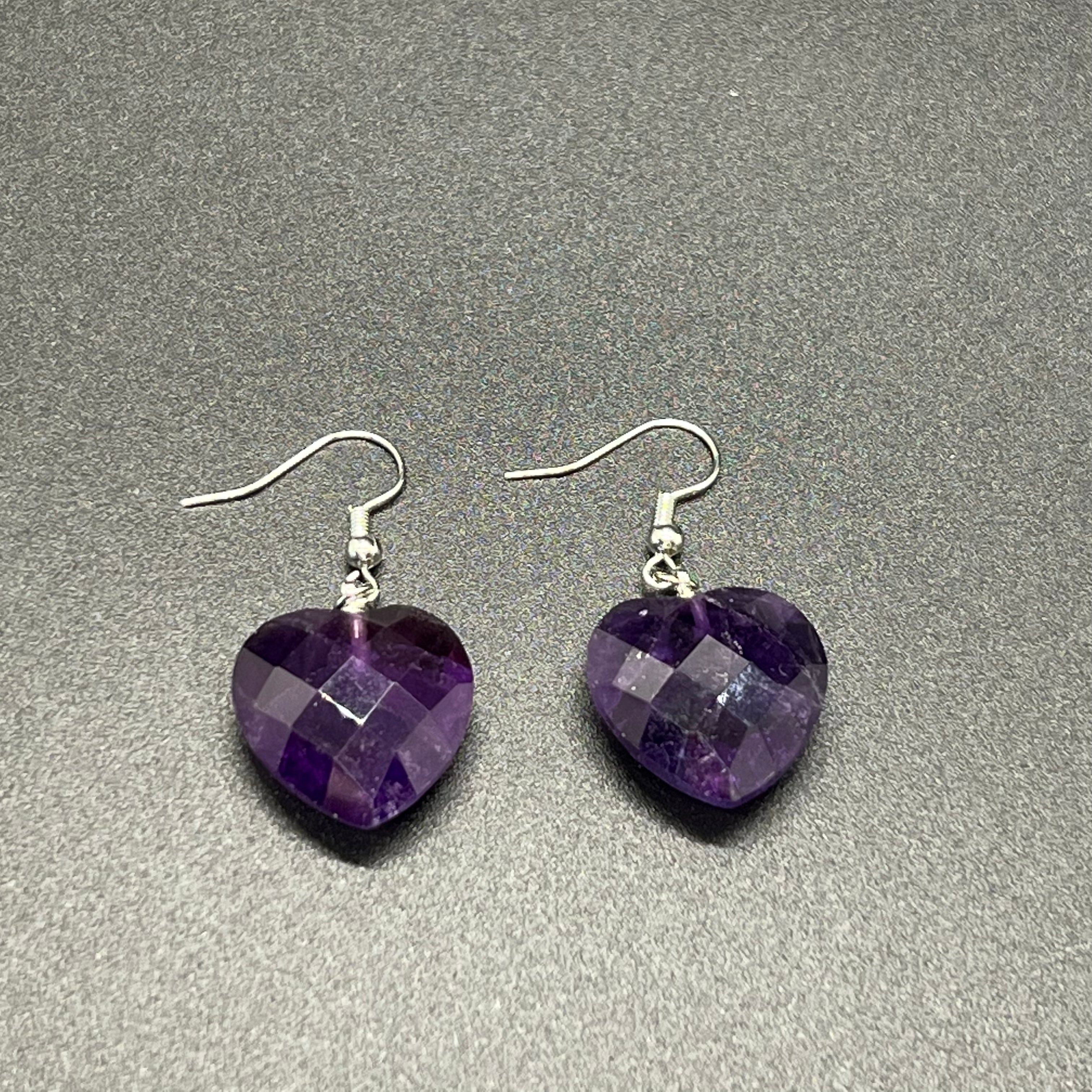 Amethyst Dreamy Heart Earrings