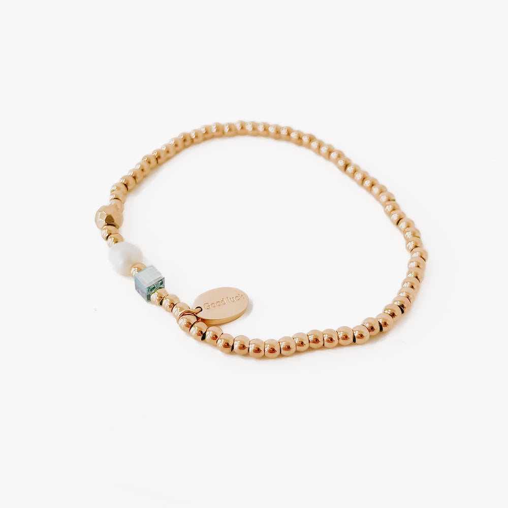 On Cloud 9 Gem and Pearl Stretch Bracelet *WATERPROOF*