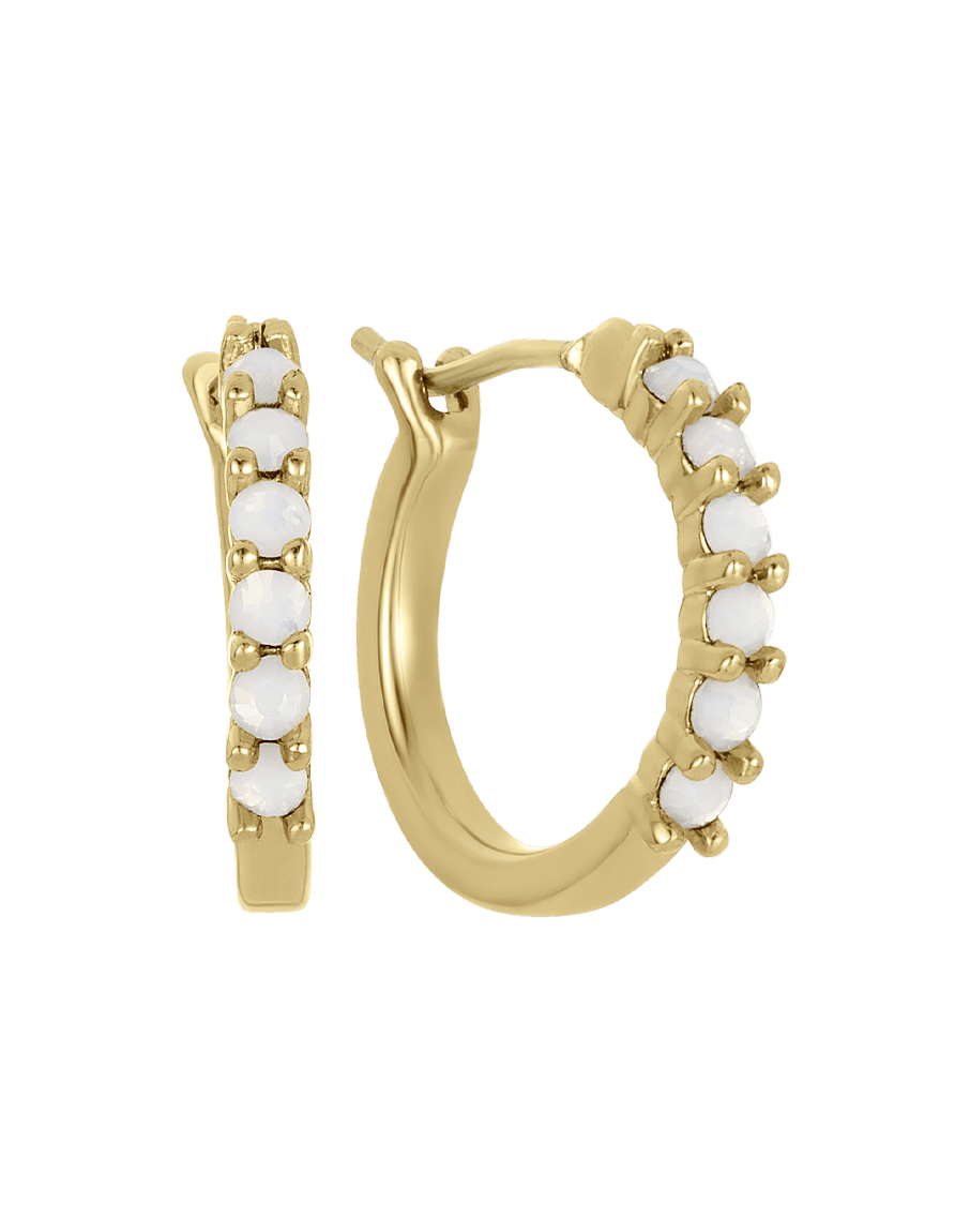 Opal Huggie Hoops