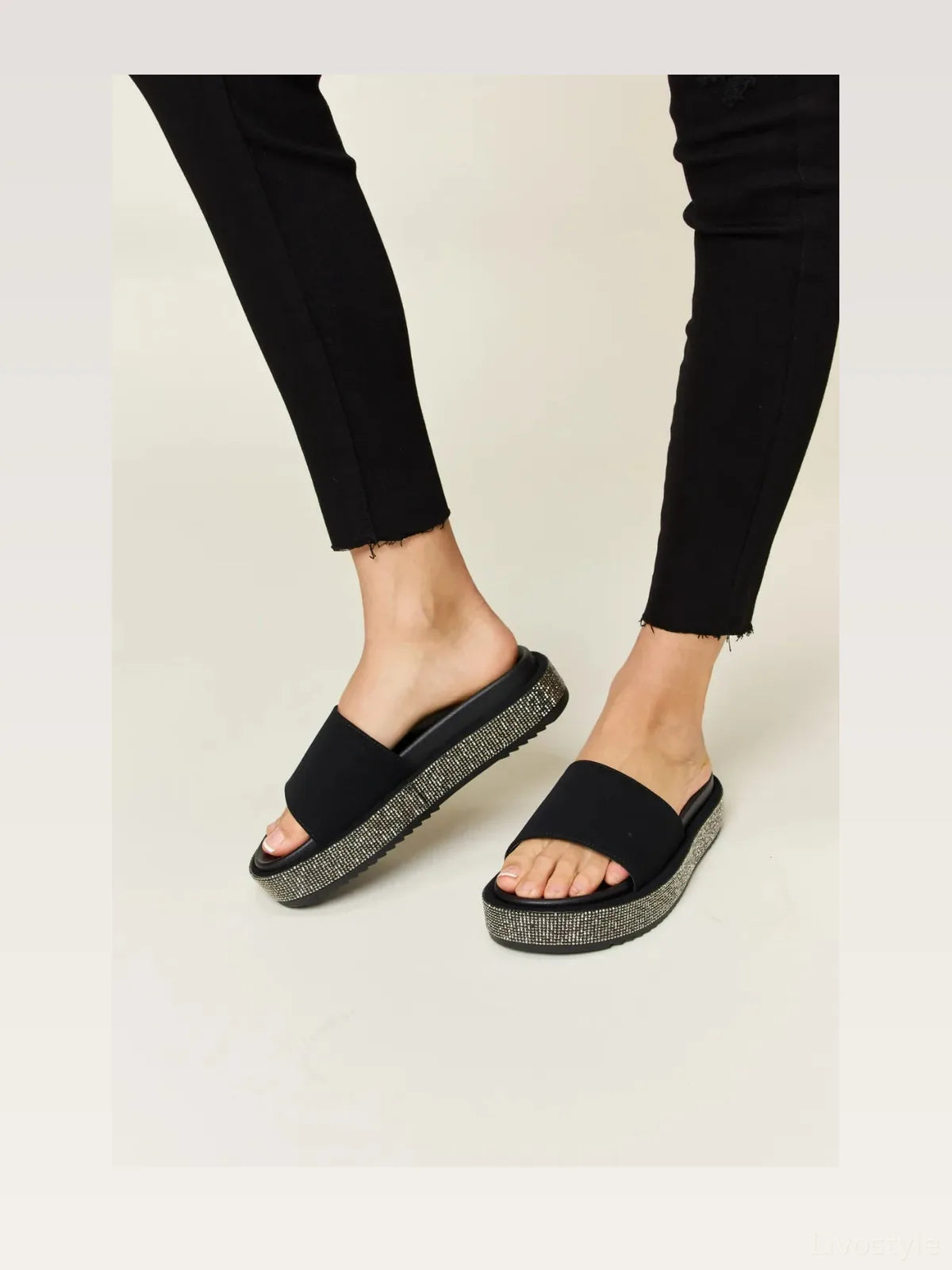 Glamorous Open Toe Rhinestone Platform Sandals for Summer Style