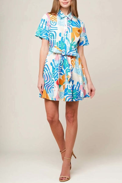 GARDEN SOCIAL WOVEN MINI DRESS.