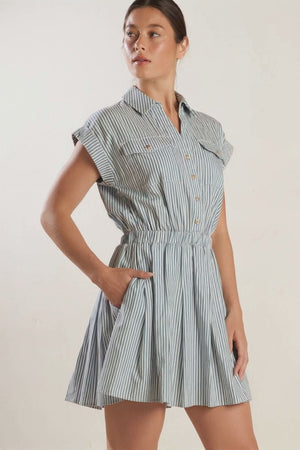 CHAMPAGNE TOAST WOVEN MINI DRESS.