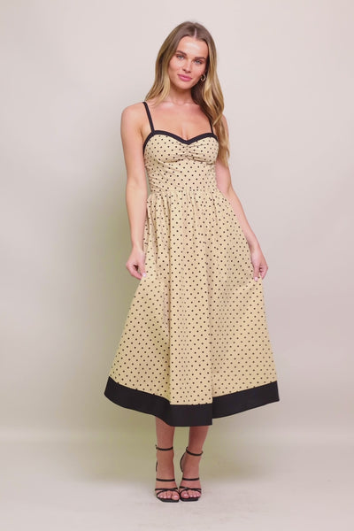 POLKA PASSION WOVEN MAXI DRESS.