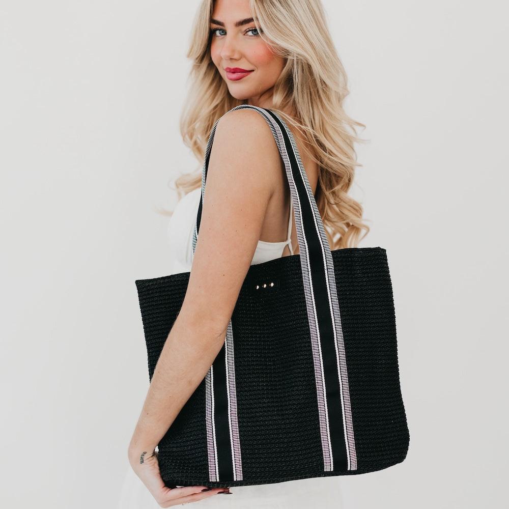 Ruby Raffia Tote Bag.