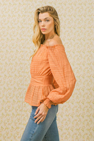 MIDNIGHT ROMANCE WOVEN TOP.