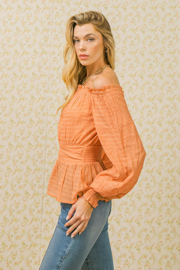 MIDNIGHT ROMANCE WOVEN TOP.
