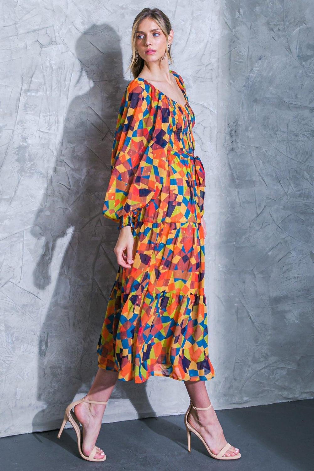 NOTHING WAS THE SAME WOVEN MIDI DRESS.