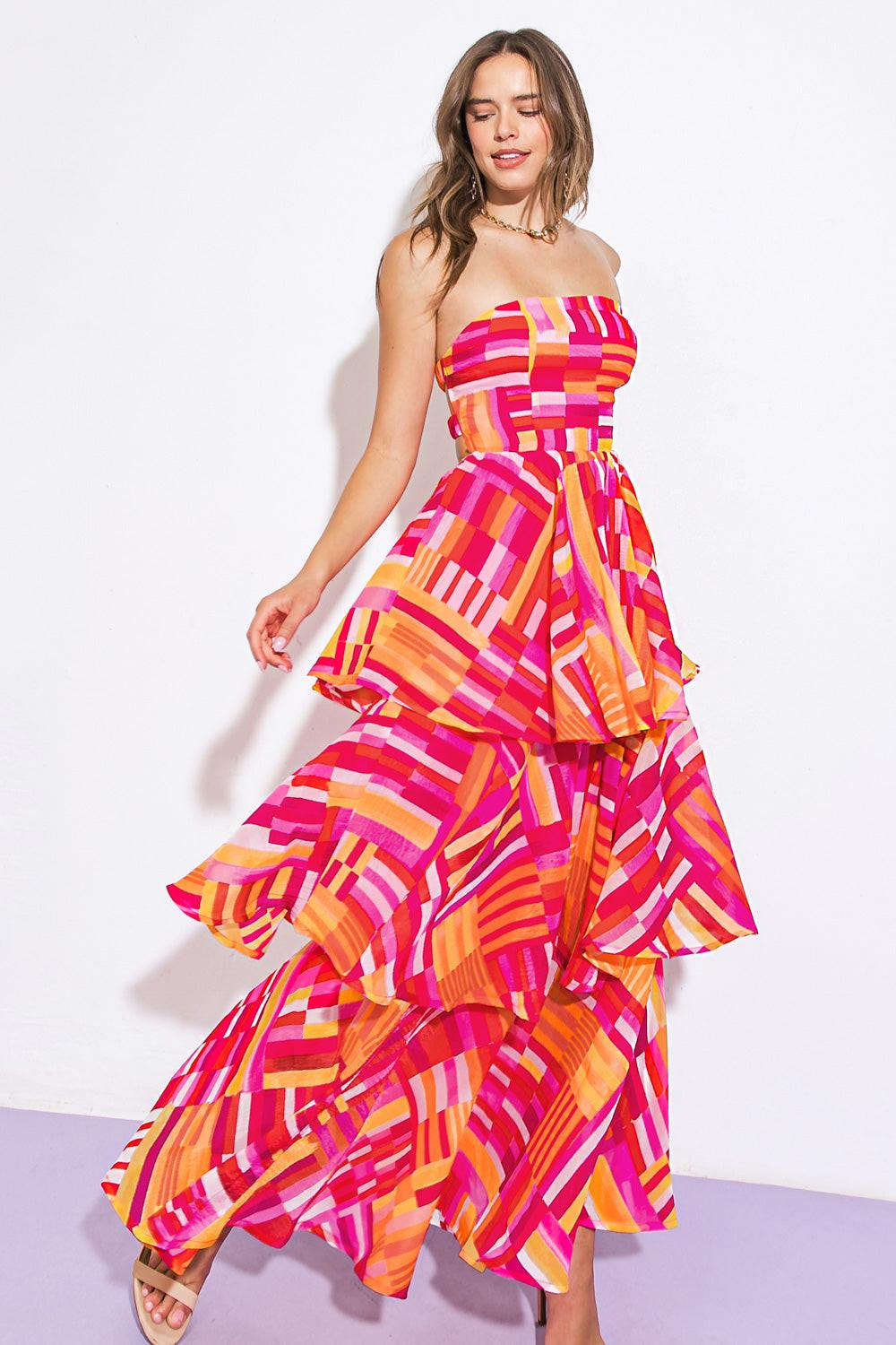 EVENING BREEZE WOVEN MAXI DRESS.