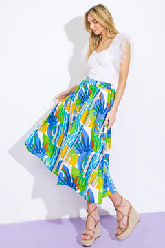 ARE WE THERE YET WOVEN MIDI SKIRT.